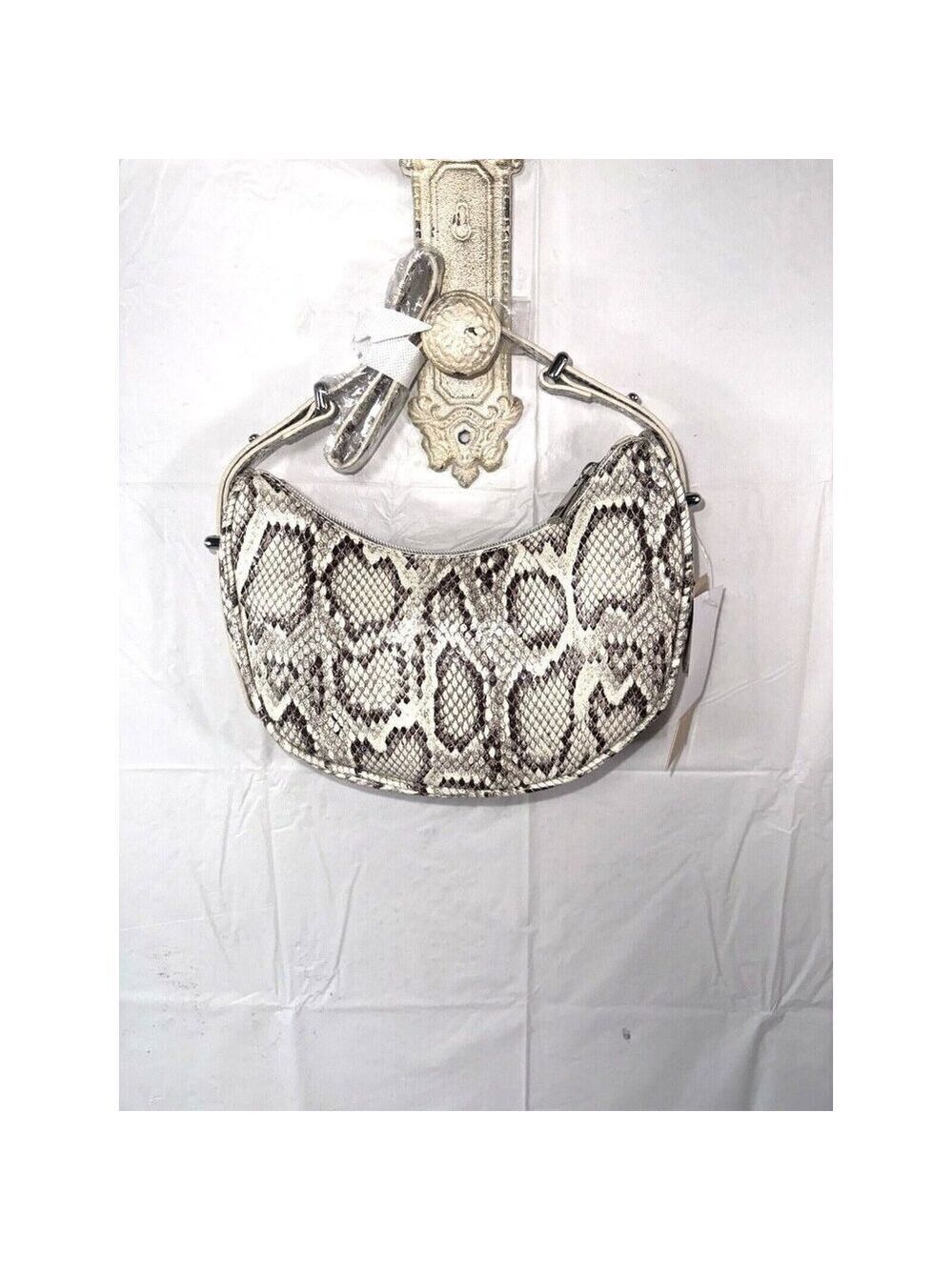 JustFab Snakeskin Minimal Shoulder Bag hobo shoulder bag Purse JustFab Snakeskin